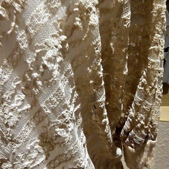 Full Tilt L Lace Champagne Top Feminine Whimsy Vintage Fairy Sheer Romantic Boho - Picture 9 of 11